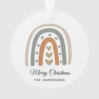 Christmas rainbow brown beige gray white ornament