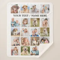 Custom Photo Collage Personalized 20 Picture Cute  Sherpa Blanket