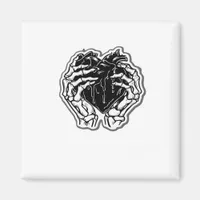 Skeleton Heart Hands Funny Playful Mood Magnet