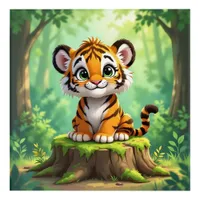 Baby Tiger | Cute Cartoon Kid's Nursery Art