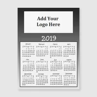 2019 Black Faded Magnet Calendars