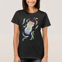 Pastel Rainbow Hair Don't Care Cartoon Dye Bottle  T-Shirt