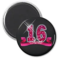 Sweet Sixteen Sparkle Pink ID117 Magnet