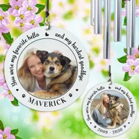 Favorite Hello Personalized Pet Photo Dog Memorial Wind Chime