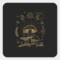 Academia Goblincore Aesthetic Cottagecore Mushroom Square Sticker