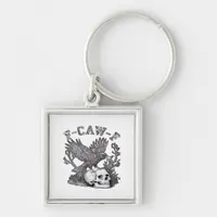 Gothic Funny F-Caw-F Humor Crow Essential Retro St Keychain