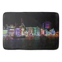 Colorful Downtown Willemstad Curacao Neon Nights Bath Mat