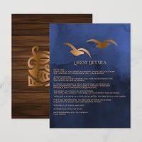 Rustic Tropical Mystic Island Wedding Guest Detail Enclosure Card