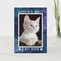 World's Best Cat Mom Photo Space Custom Birthday Card