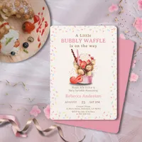 A Little Bubbly Waffle is on the way Baby Shower Invitation