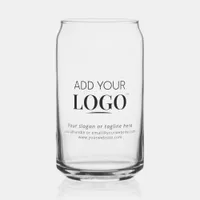  Business Logo & Text Promotional Corporate Beer Can Glass