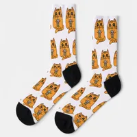 Cat Drinking Bubble Tea Socks