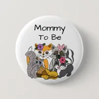 Mom to be Woodland Forest Animals Baby Shower   Button