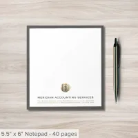 Gray Gold Seal Business Notepad