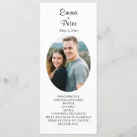 Minimalist Oval Picture Flat Wedding Program