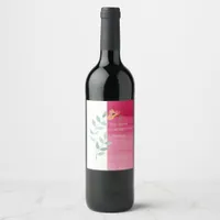 Elegant Pink floral wine labels 
