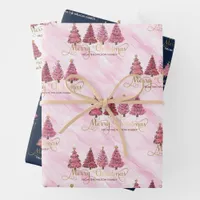 Modern Pink "Merry Christmas" From Your Family  Wrapping Paper Sheets