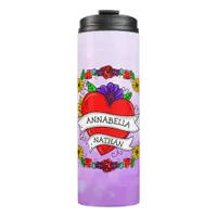 Romantic Couple's Gift | Tattoo Style Art    Thermal Tumbler