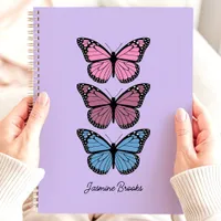 Colorful Butterflies Purple Custom Name Planner