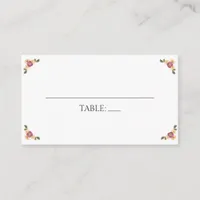 Elegant Pressed Wildflowers Boho Garden Wedding Place Card