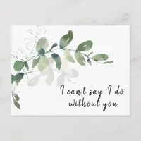 Elegant Eucalyptus Bridesmaid Proposal Card