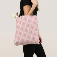 Abstract Floral Watercolor Pattern Peach and Pink Tote Bag