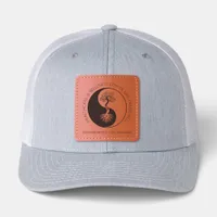 Holistic Yoga Wellness Center Logo & Business URL  Leather Patch Hat