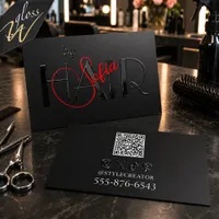 Luxury Raised Spot UV Hair Stylist Branding Business Card