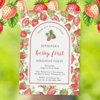 Cute Berry First Birthday Invitations