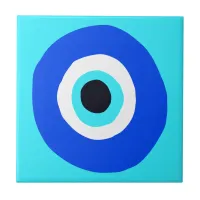 Greek Eye Blue White Lucky Charm Ceramic Tile