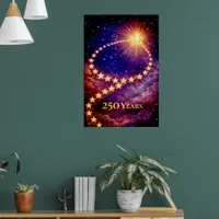 4th of July 50 Stars 250 Years USA Independence Poster