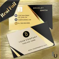 Professional Monogram Foil Business Card