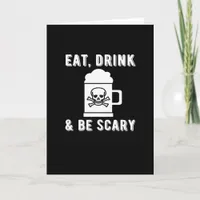 Eat Drink And Be Scary Halloween Beer Vintage Styl Card