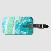 Beach Colors Blue and Turquoise Ocean Waves  Luggage Tag