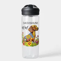 Cute Cartoon AI Dachshund Mom Water Bottle