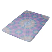 Pastel Mother of Pearl Pattern Name Monogram | Bath Mat