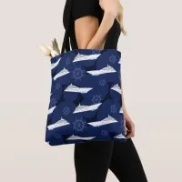 Cruising Vacation Designer Nautical Tote Bag