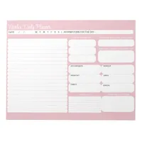 Chic Modern Pink Daily Planner To-Do List Notepad