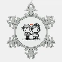 Till Death Do Us Part Classic – Gothic Romance Des Snowflake Pewter Christmas Ornament