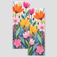 Bright Orange Pink Yellow Flowers Two-sided Bookmarks