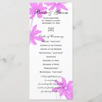 Pink Daisies Wedding Program