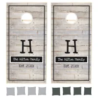 Faux Distressed Wood Personalized Cornhole Set