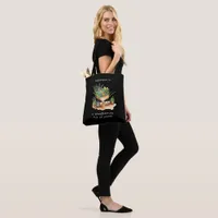 Garden Wheelbarrow of Plants Happiness Quote Black Tote Bag