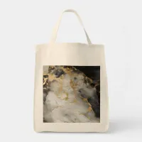 Gold, Black & White Marble | Tote Bag