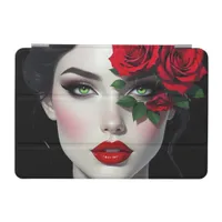 Beautiful Woman with Red Rose iPad Mini Cover