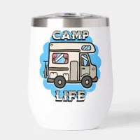 Camp Life | Retro Camper Personalized Thermal Wine Tumbler