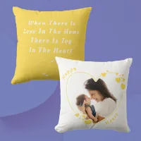 Custom Happy Heart Yellow Throw Pillow