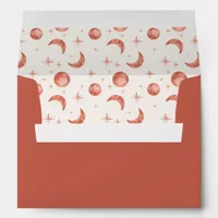 Terracotta Celestial Moon & Stars Lined Envelope