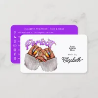 Purple Periodt Black African American Nail Salon Business Card