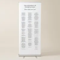 200 Guest Alphabetical Wedding Seating Chart Retractable Banner